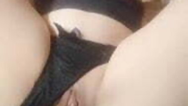 Black panties, x black camisole masturbation