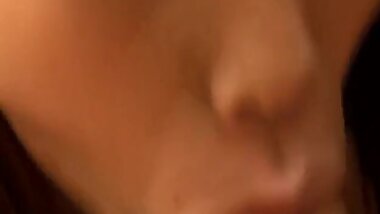 Ibuki with collar sucks dick and is pumped in shaved cunt so hard